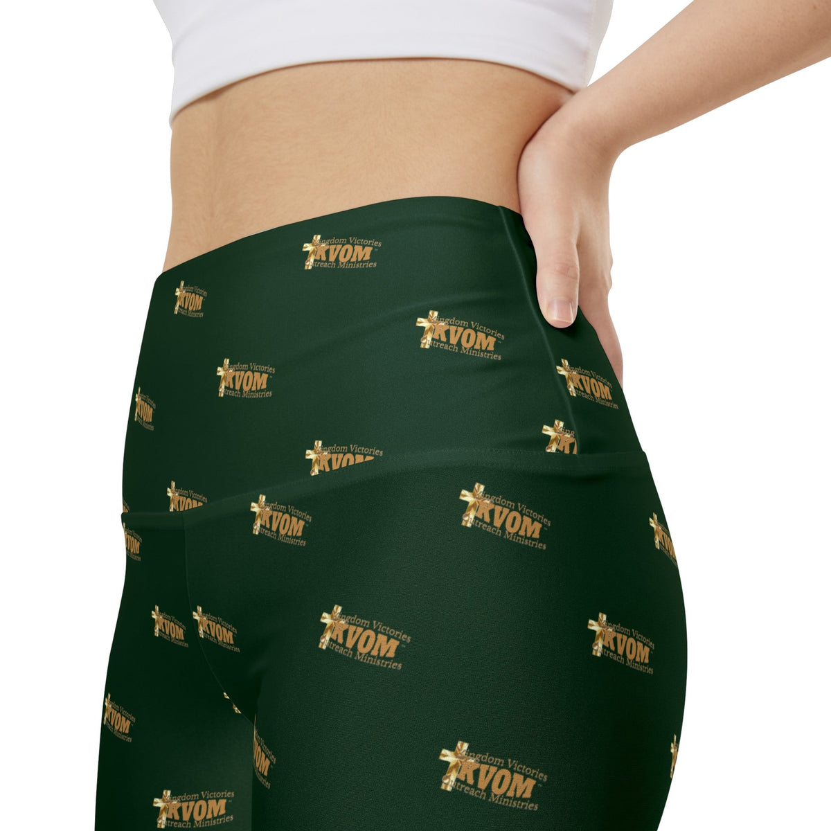 KVOM Logo True Gold Women's Workout Shorts, Green