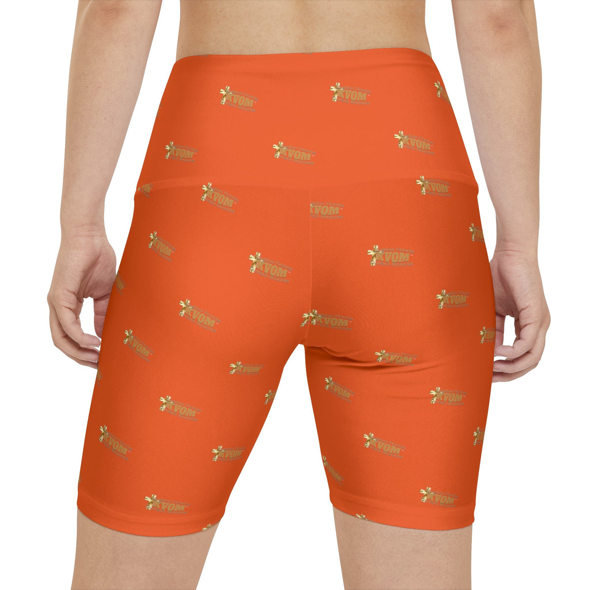 KVOM Logo True Gold Women's Workout Shorts, Orange