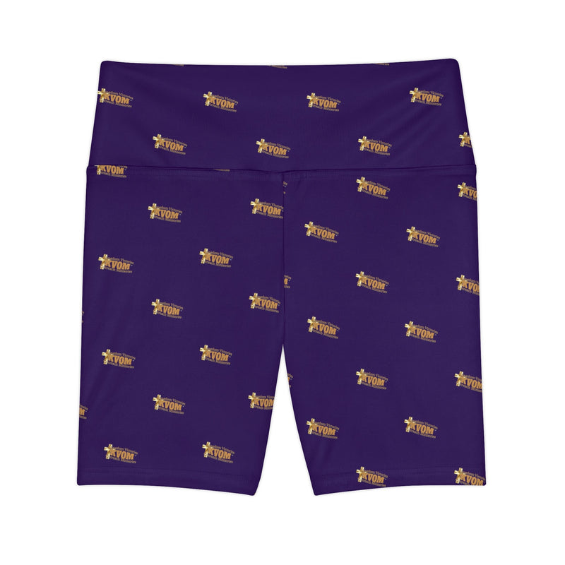 KVOM Logo True Gold Women's Workout Shorts, Purple