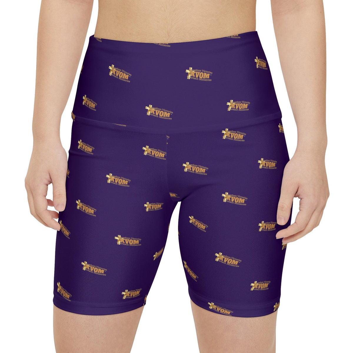 KVOM Logo True Gold Women's Workout Shorts, Purple