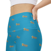 KVOM Logo True Gold Women's Workout Shorts, Turquoise