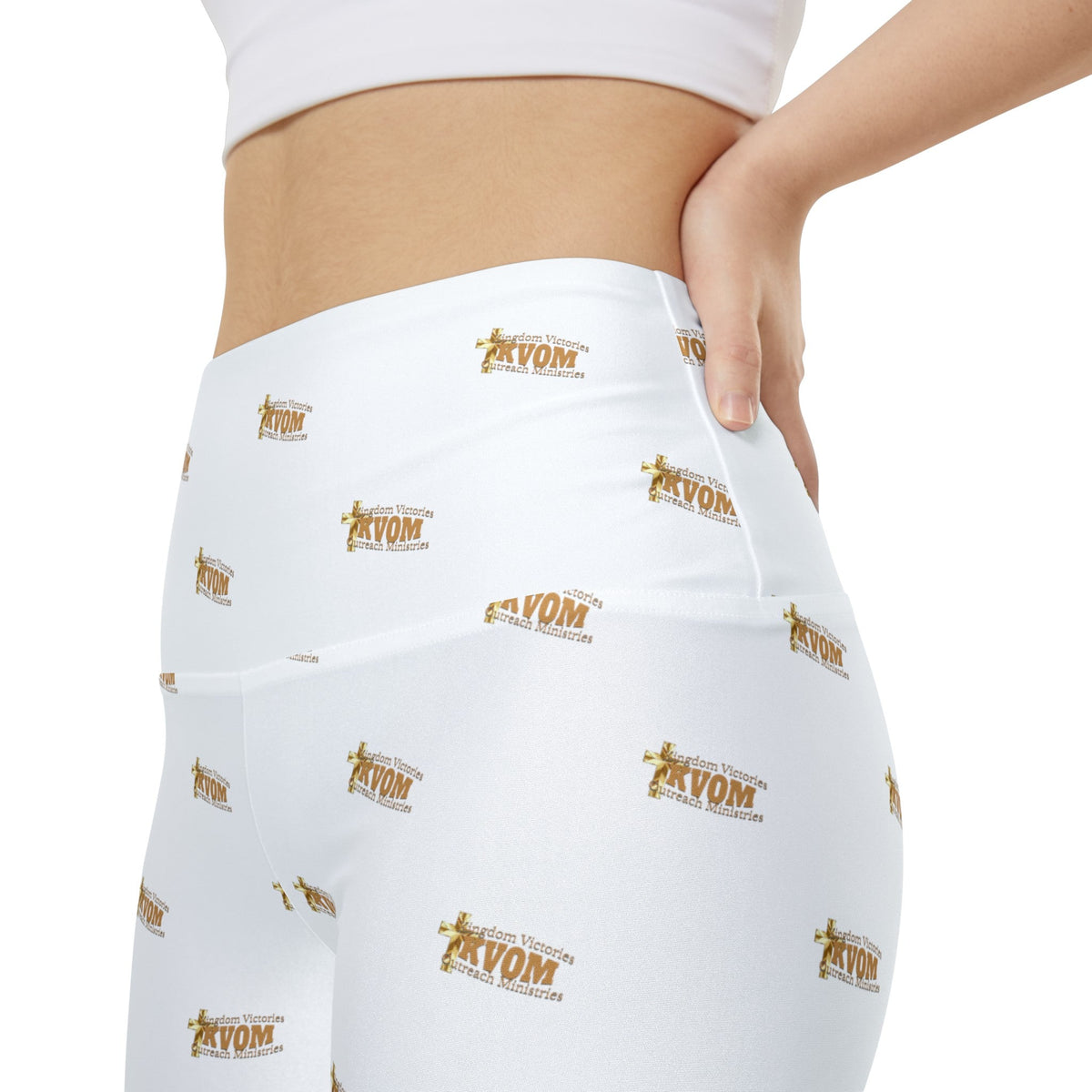 KVOM Logo True Gold Women's Workout Shorts, White