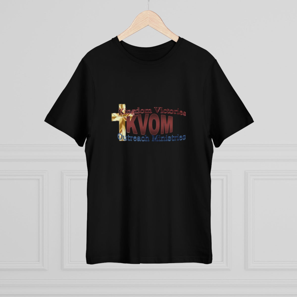 KVOM Logo Unisex Deluxe T-shirt, Maroon Logo-KVOM