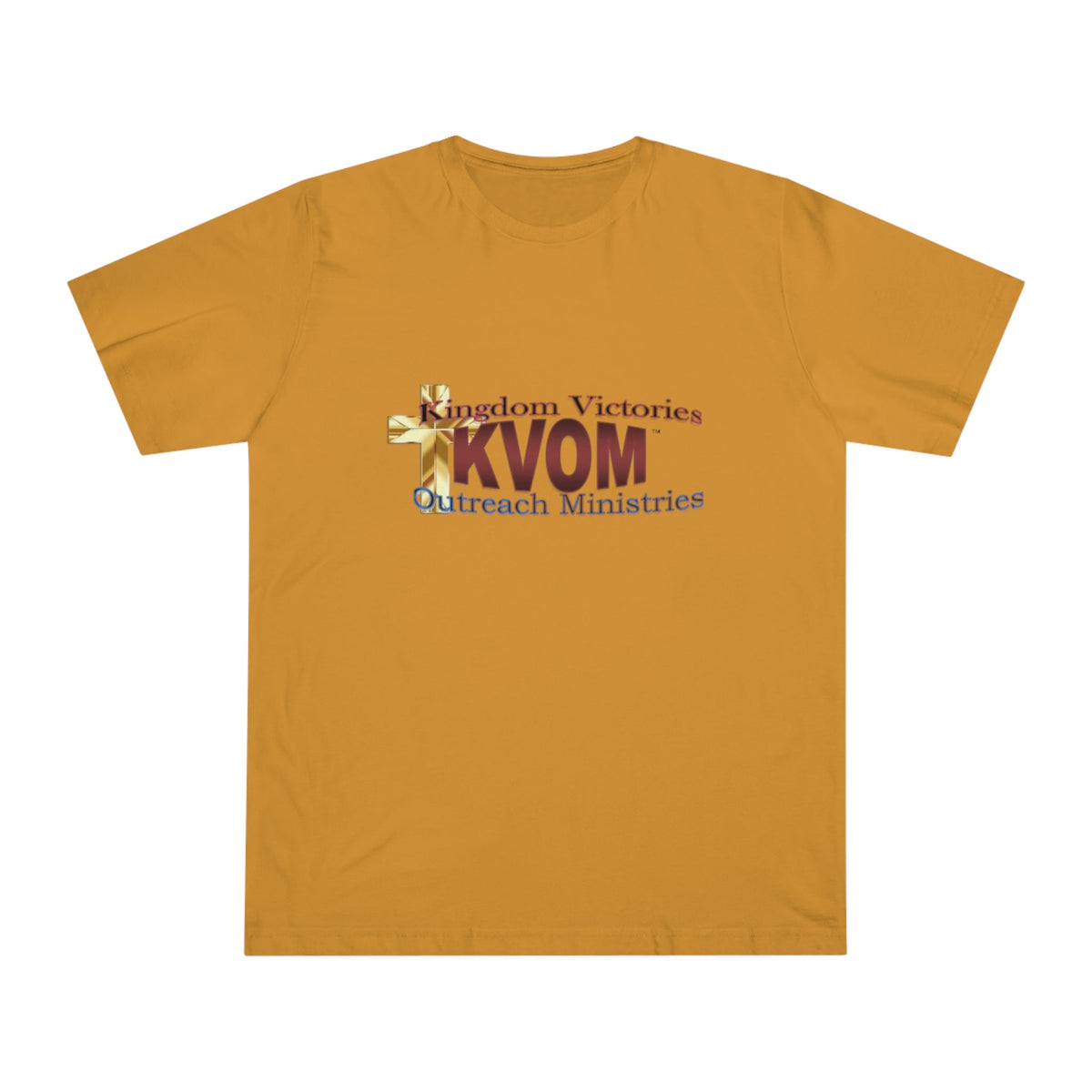 KVOM Logo Unisex Deluxe T-shirt, Maroon Logo-KVOM