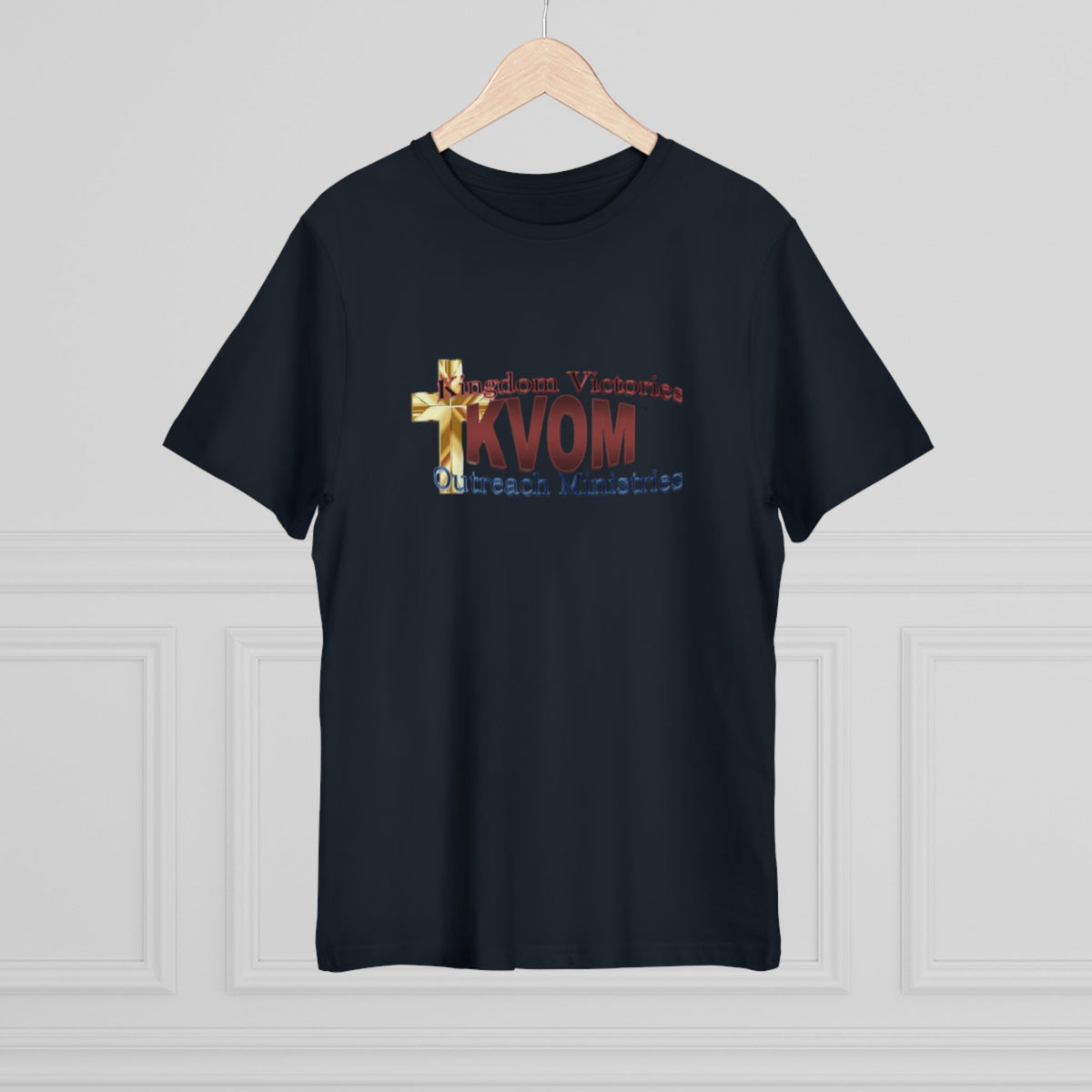 KVOM Logo Unisex Deluxe T-shirt, Maroon Logo-KVOM