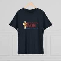 KVOM Logo Unisex Deluxe T-shirt, Maroon Logo-KVOM