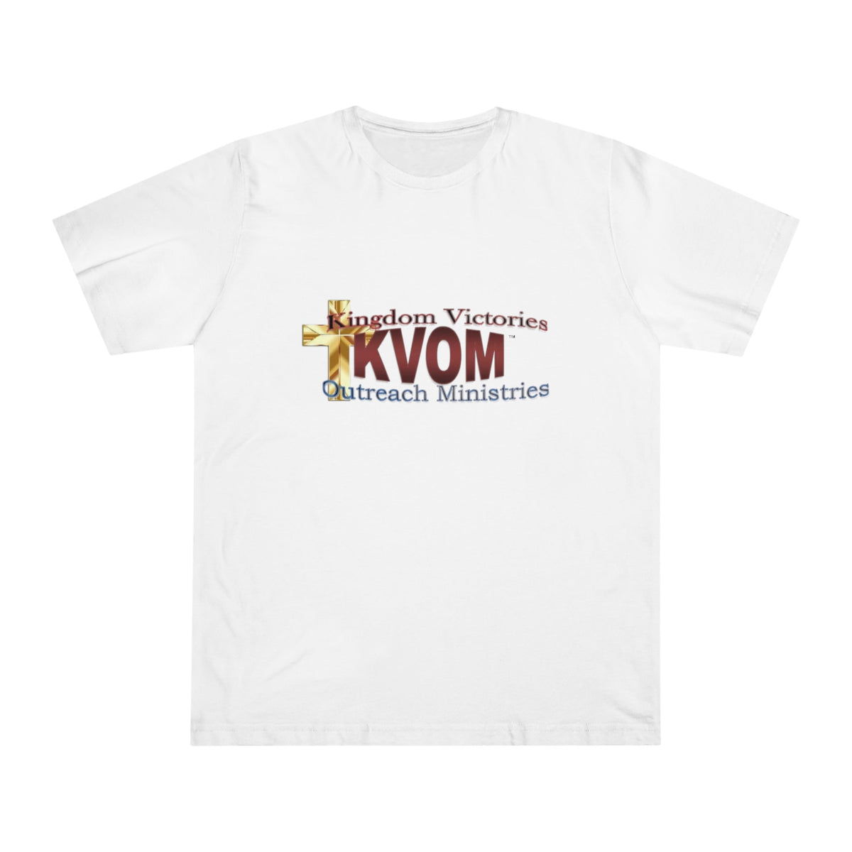 KVOM Logo Unisex Deluxe T-shirt, Maroon Logo-KVOM