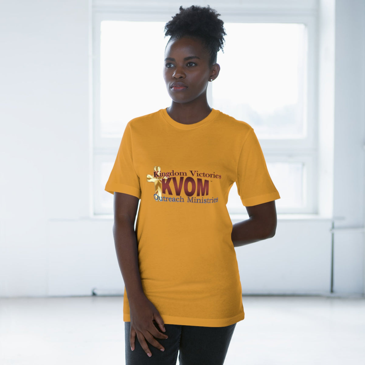 KVOM Logo Unisex Deluxe T-shirt, Maroon Logo-KVOM