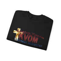 KVOM Logo Unisex Heavy Blend™ Crewneck Sweatshirt, Maroon Logo-KVOM