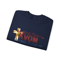 KVOM Logo Unisex Heavy Blend™ Crewneck Sweatshirt, Maroon Logo-KVOM