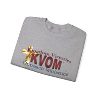 KVOM Logo Unisex Heavy Blend™ Crewneck Sweatshirt, Maroon Logo-KVOM