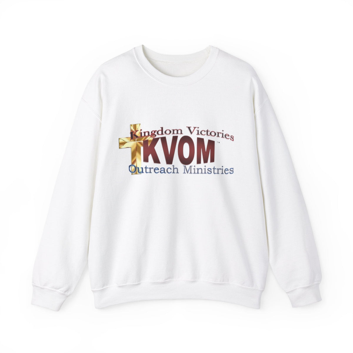 KVOM Logo Unisex Heavy Blend™ Crewneck Sweatshirt, Maroon Logo-KVOM