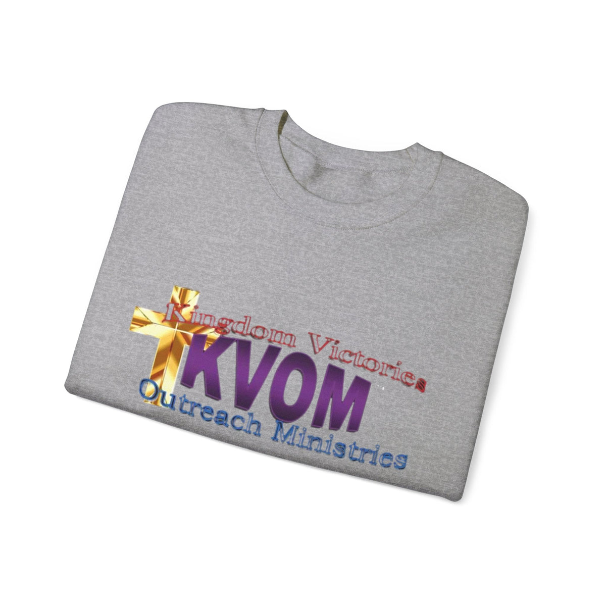 KVOM Logo Unisex Heavy Blend™ Crewneck Sweatshirt, Moses Temple Colored Logo-KVOM