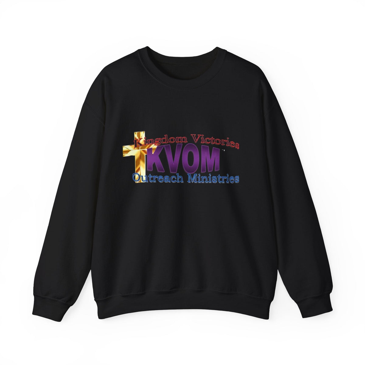 KVOM Logo Unisex Heavy Blend™ Crewneck Sweatshirt, Moses Temple Colored Logo-KVOM