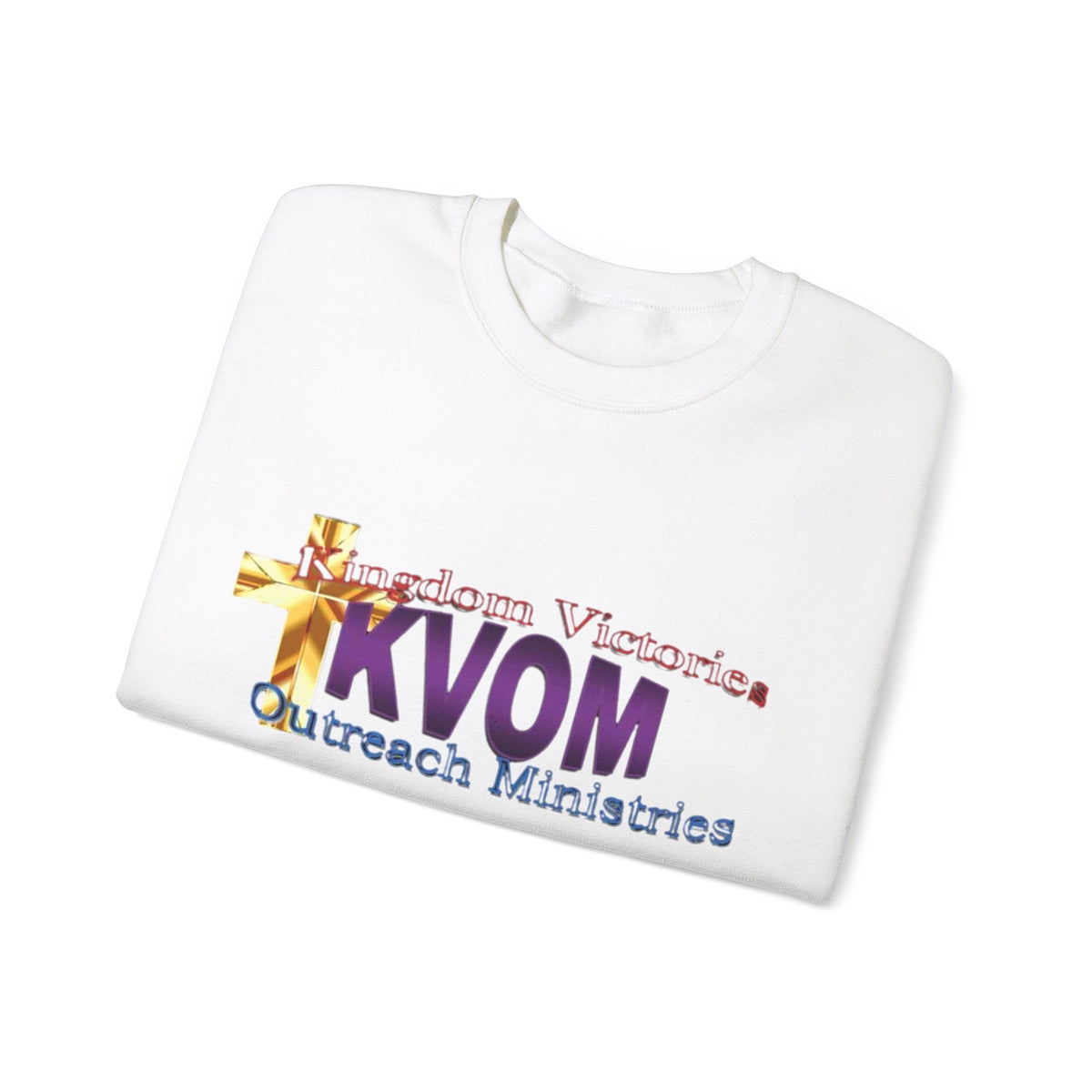 KVOM Logo Unisex Heavy Blend™ Crewneck Sweatshirt, Moses Temple Colored Logo-KVOM