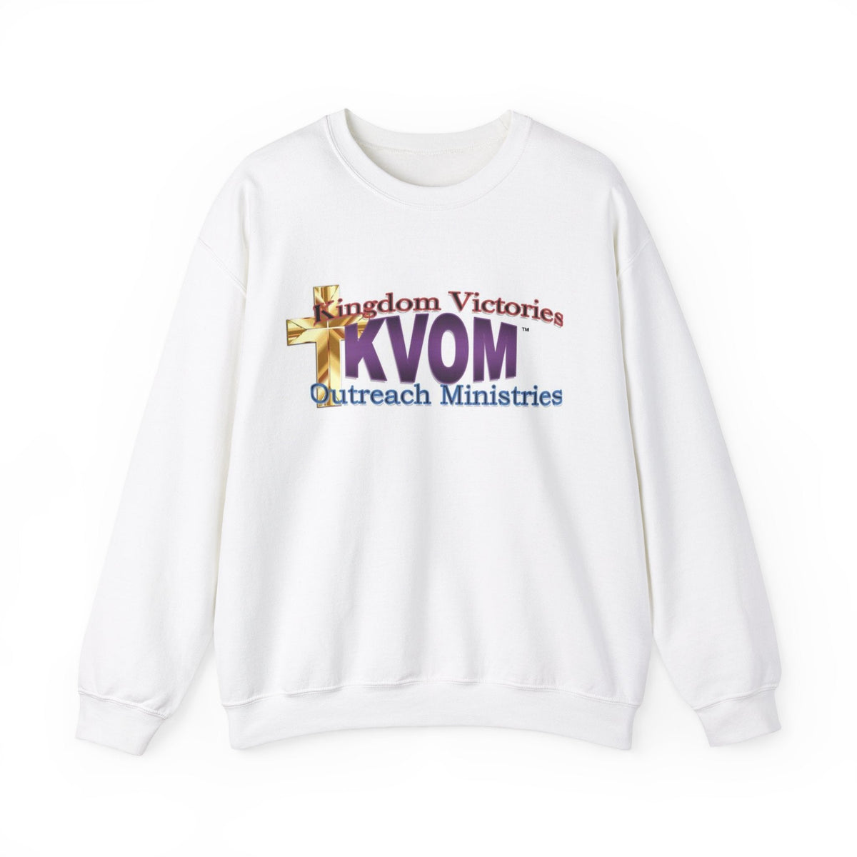 KVOM Logo Unisex Heavy Blend™ Crewneck Sweatshirt, Moses Temple Colored Logo-KVOM