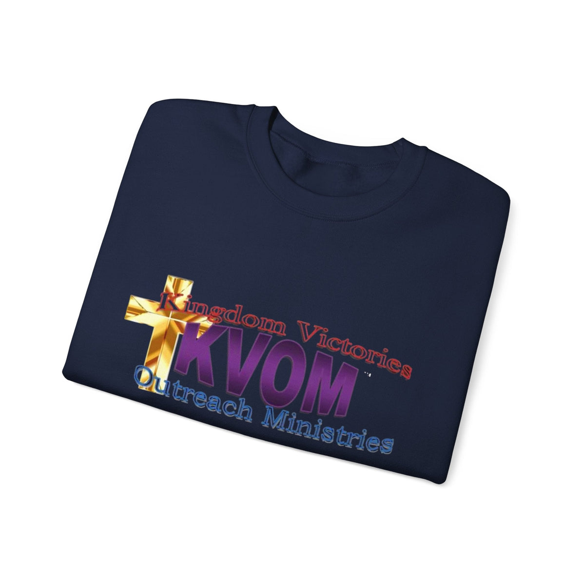 KVOM Logo Unisex Heavy Blend™ Crewneck Sweatshirt, Moses Temple Colored Logo-KVOM