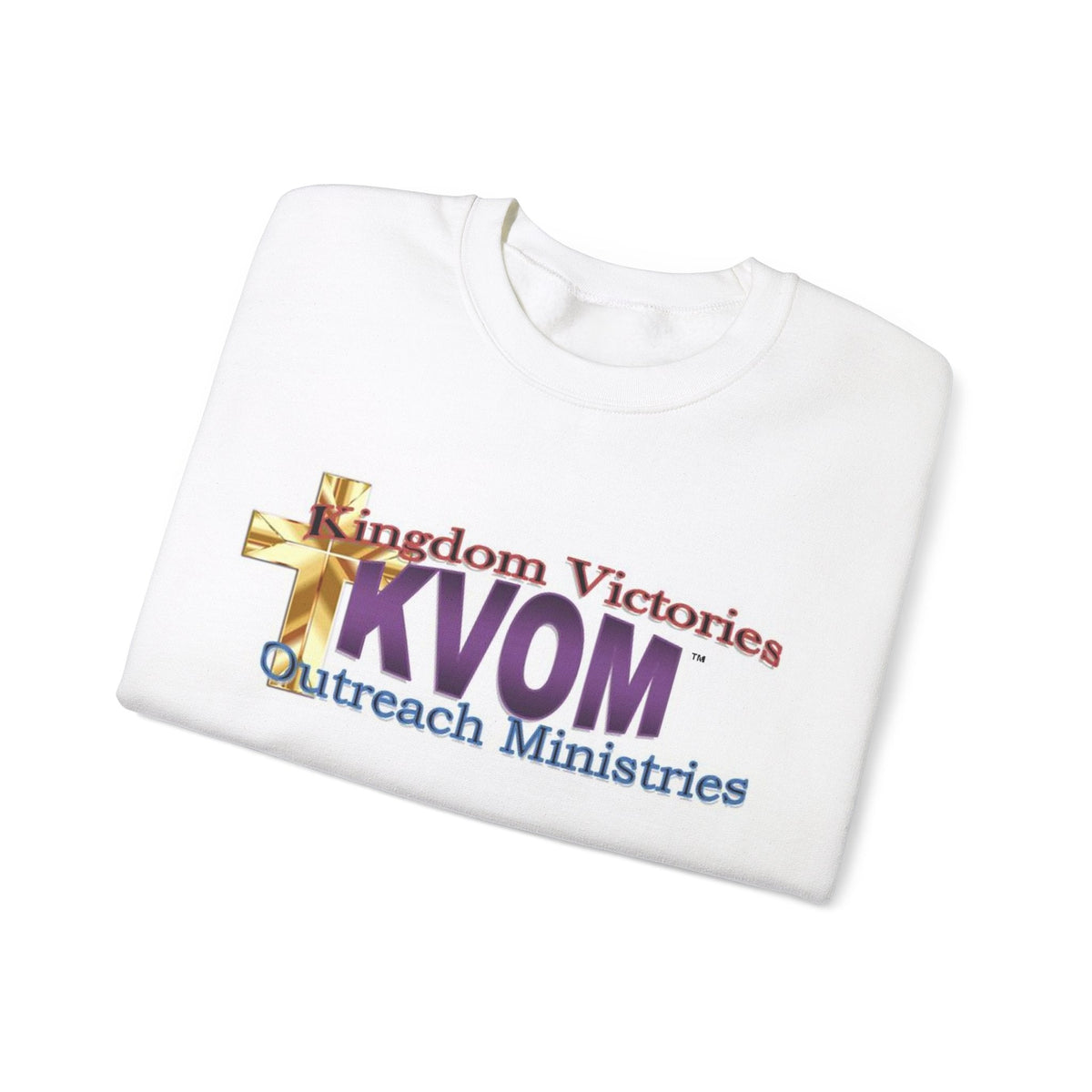 KVOM Logo Unisex Heavy Blend™ Crewneck Sweatshirt, Moses Temple Colored Logo-KVOM