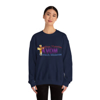 KVOM Logo Unisex Heavy Blend™ Crewneck Sweatshirt, Moses Temple Colored Logo-KVOM