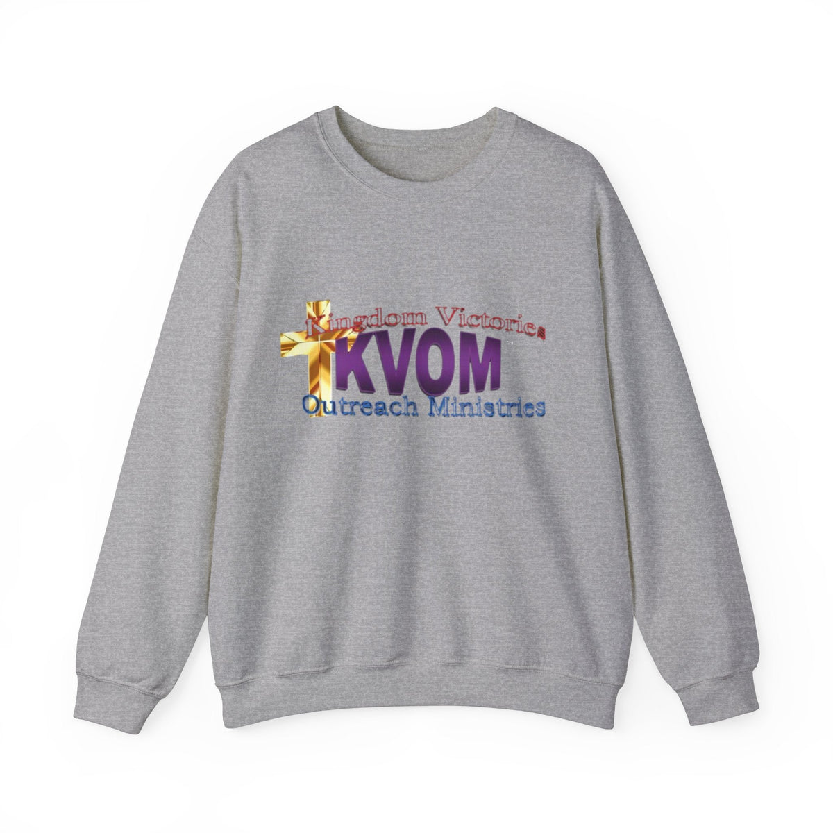 KVOM Logo Unisex Heavy Blend™ Crewneck Sweatshirt, Moses Temple Colored Logo-KVOM