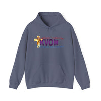 KVOM Logo Unisex Heavy Blend™ Hoodie, Moses Temple Colored Logo-KVOM