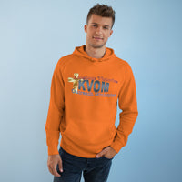 KVOM Logo Unisex Relaxed Fit Hoodie, Blue Logo-KVOM