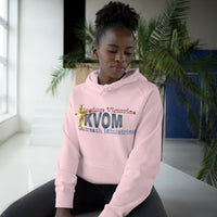 KVOM Logo Unisex Relaxed Fit Hoodie, Blue Logo-KVOM