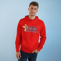 KVOM Logo Unisex Relaxed Fit Hoodie, Blue Logo-KVOM