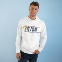 KVOM Logo Unisex Relaxed Fit Hoodie, Blue Logo-KVOM