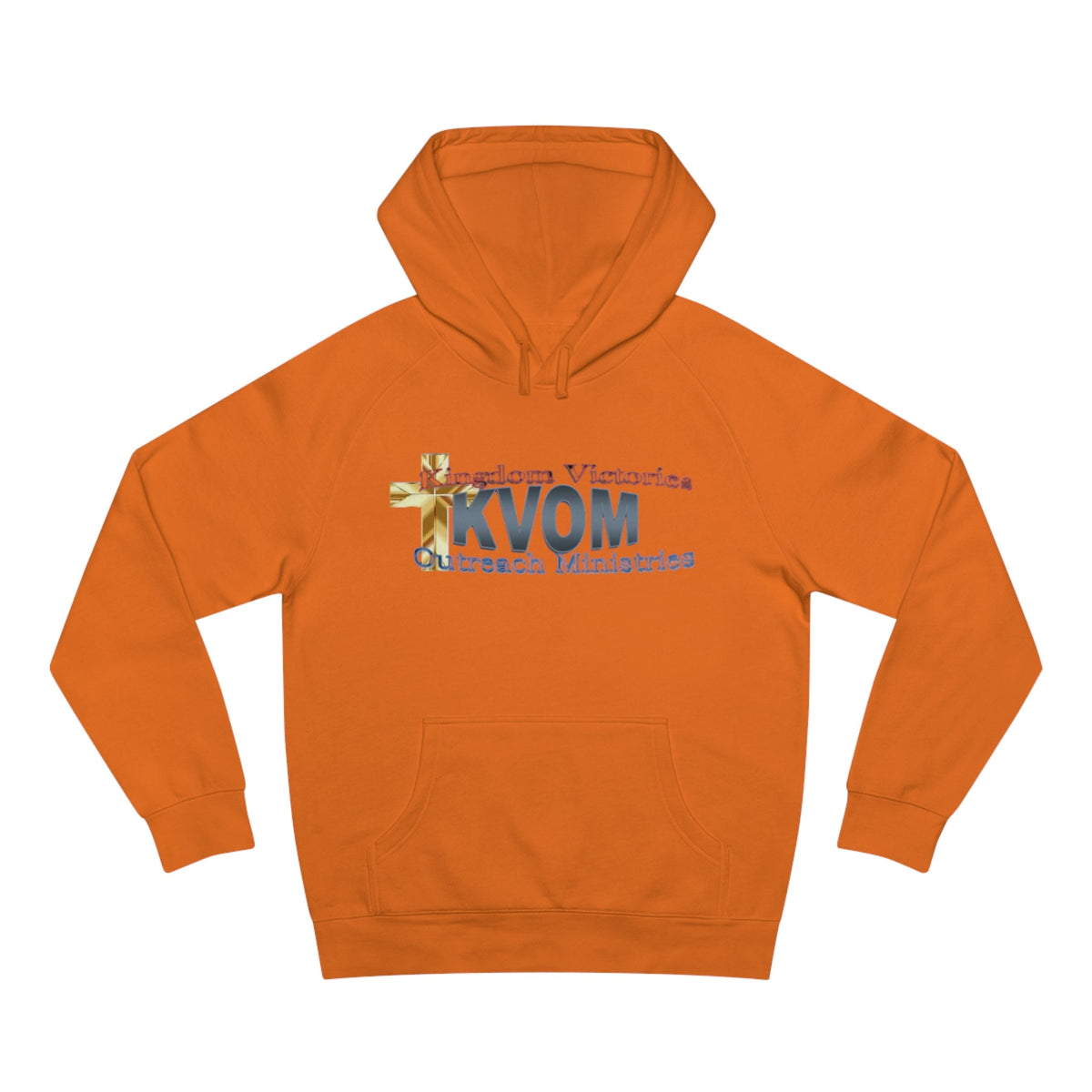 KVOM Logo Unisex Relaxed Fit Hoodie, Blue Logo-KVOM