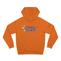 KVOM Logo Unisex Relaxed Fit Hoodie, Blue Logo-KVOM