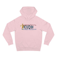 KVOM Logo Unisex Relaxed Fit Hoodie, Blue Logo-KVOM