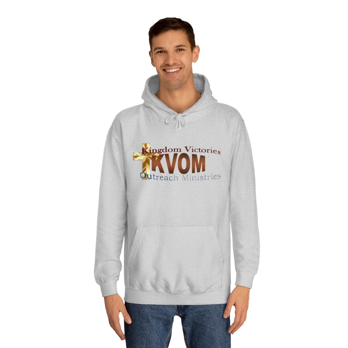 KVOM Logo Unisex Relaxed Fit Hoodie, Brass Logo-KVOM