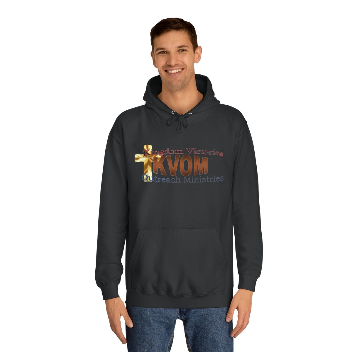 KVOM Logo Unisex Relaxed Fit Hoodie, Brass Logo-KVOM