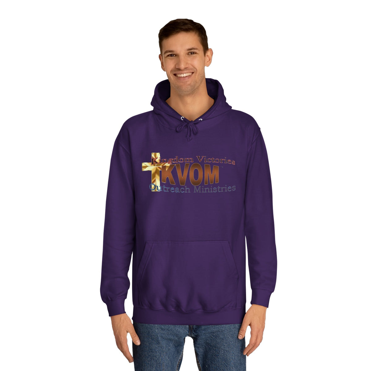 KVOM Logo Unisex Relaxed Fit Hoodie, Brass Logo-KVOM