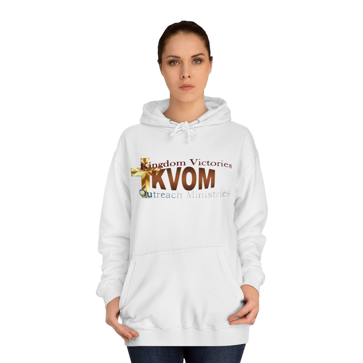 KVOM Logo Unisex Relaxed Fit Hoodie, Brass Logo-KVOM