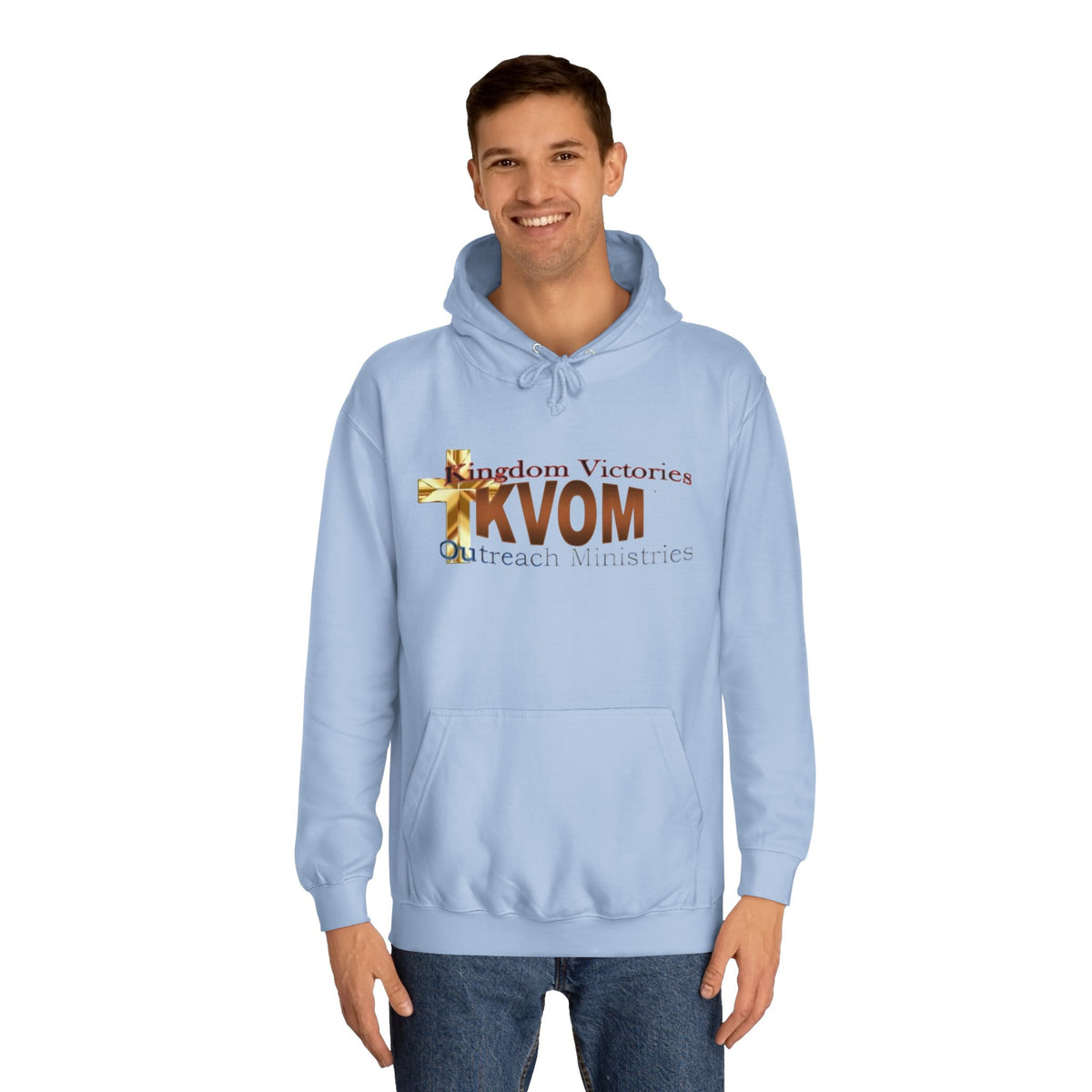 KVOM Logo Unisex Relaxed Fit Hoodie, Brass Logo-KVOM