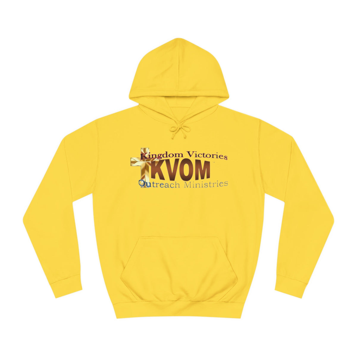 KVOM Logo Unisex Relaxed Fit Hoodie, Brass Logo-KVOM