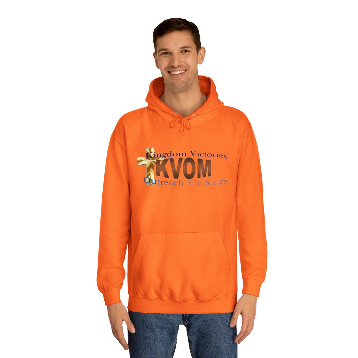 KVOM Logo Unisex Relaxed Fit Hoodie, Brass Logo-KVOM