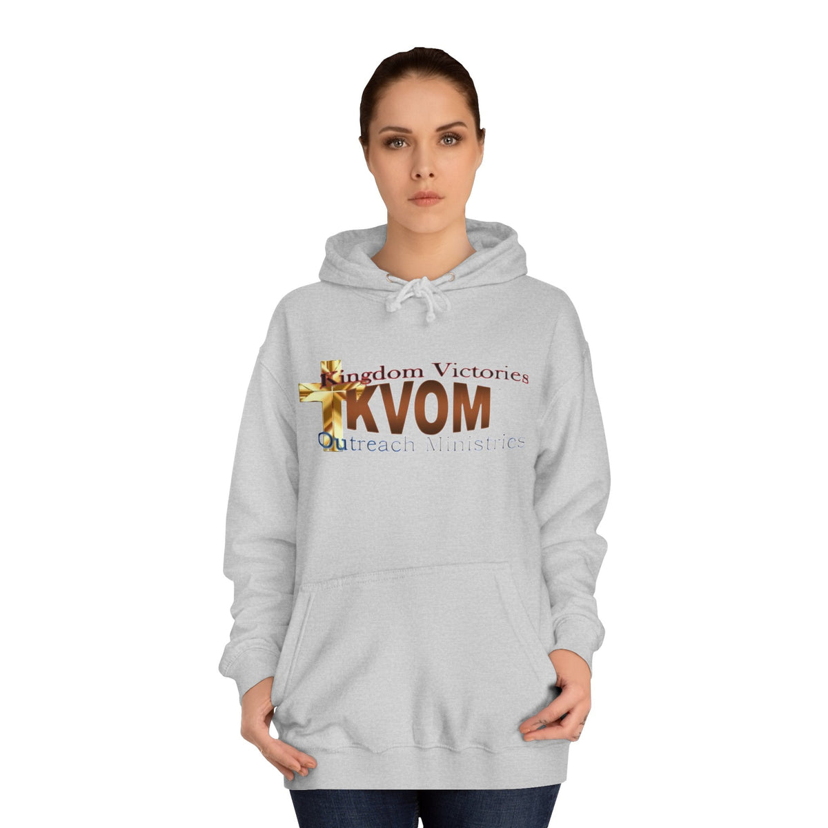 KVOM Logo Unisex Relaxed Fit Hoodie, Brass Logo-KVOM