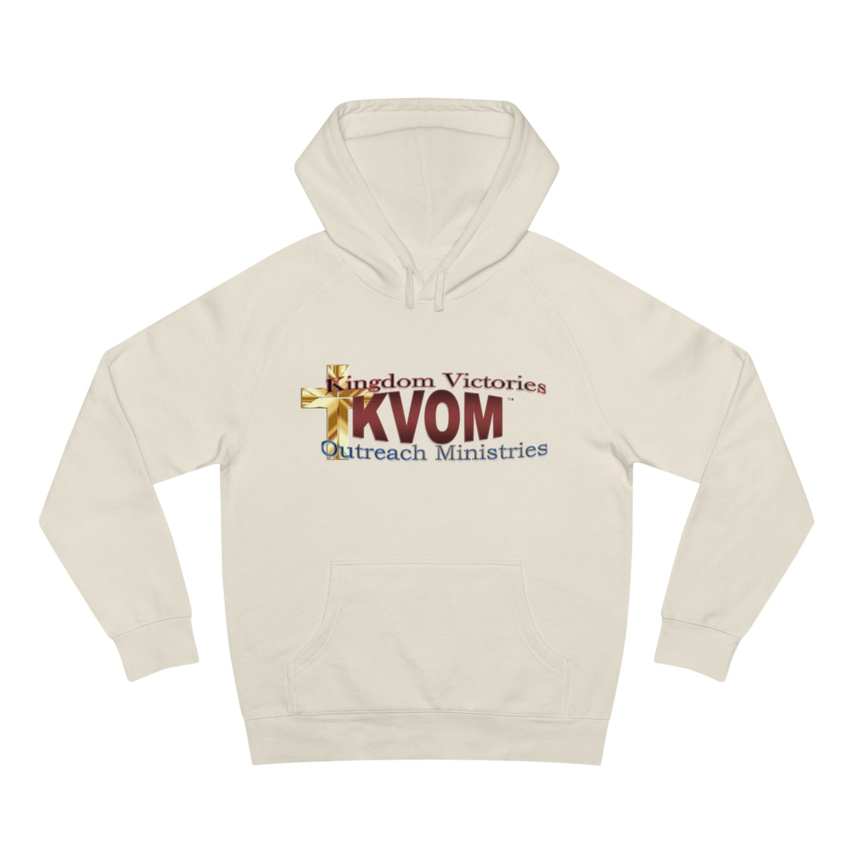 KVOM Logo Unisex Relaxed Fit Hoodie, Maroon Logo-KVOM