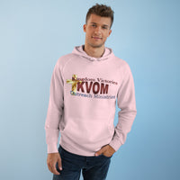 KVOM Logo Unisex Relaxed Fit Hoodie, Maroon Logo-KVOM