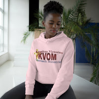 KVOM Logo Unisex Relaxed Fit Hoodie, Maroon Logo-KVOM