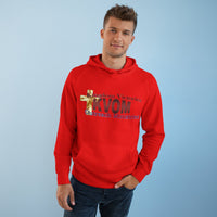 KVOM Logo Unisex Relaxed Fit Hoodie, Maroon Logo-KVOM