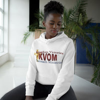 KVOM Logo Unisex Relaxed Fit Hoodie, Maroon Logo-KVOM