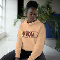 KVOM Logo Unisex Relaxed Fit Hoodie, Maroon Logo-KVOM