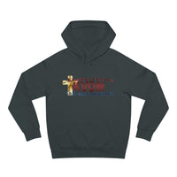 KVOM Logo Unisex Relaxed Fit Hoodie, Maroon Logo-KVOM