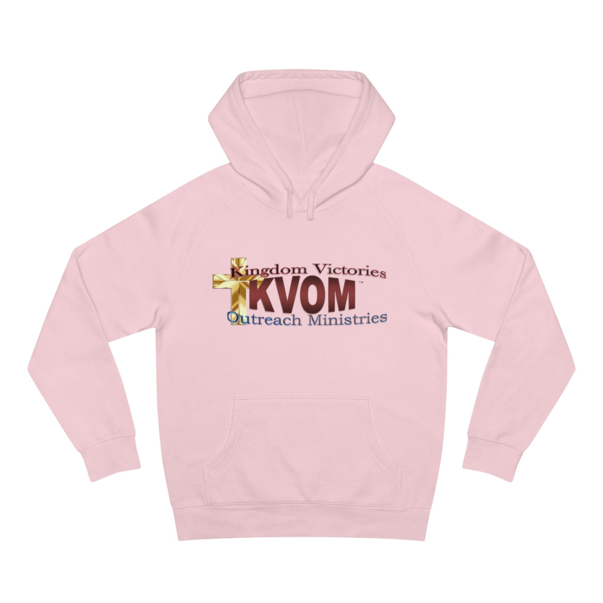 KVOM Logo Unisex Relaxed Fit Hoodie, Maroon Logo-KVOM