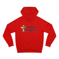 KVOM Logo Unisex Relaxed Fit Hoodie, Maroon Logo-KVOM