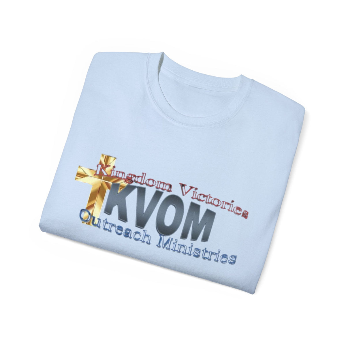 KVOM Logo Unisex Ultra Comfort T-Shirt, Blue Logo-KVOM